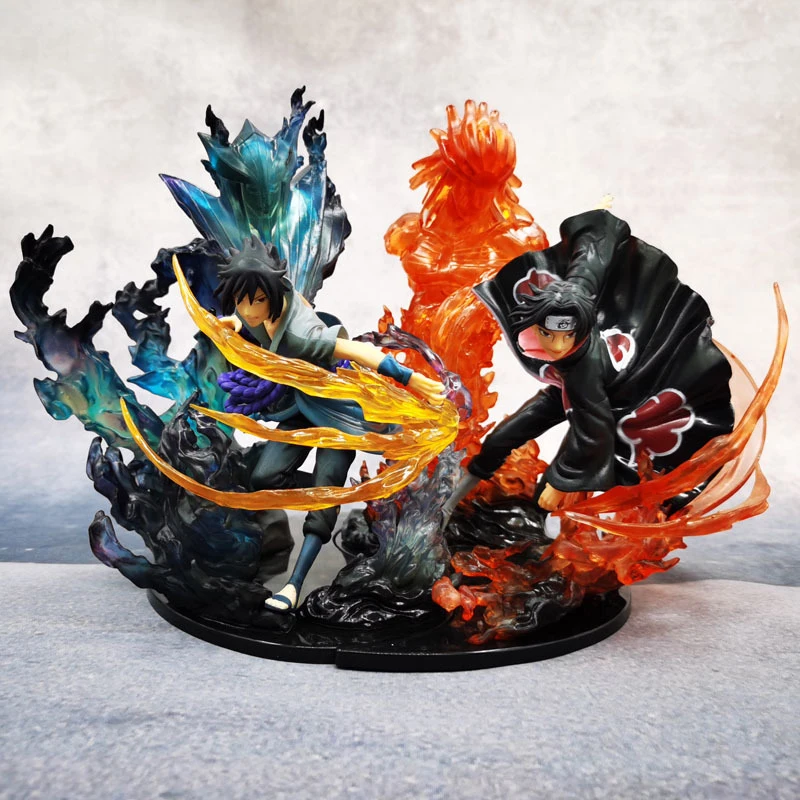 21 см аниме Наруто ZERO flame Uchiha Itachi Sasuke Suzunou модель куклы ручной работы | Игрушки и