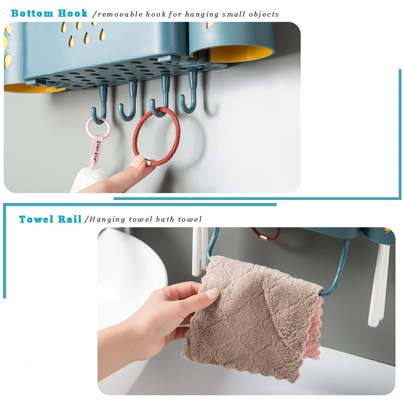 Держатель для зубной щетки с чашками облачным узором без дырочек зубная паста