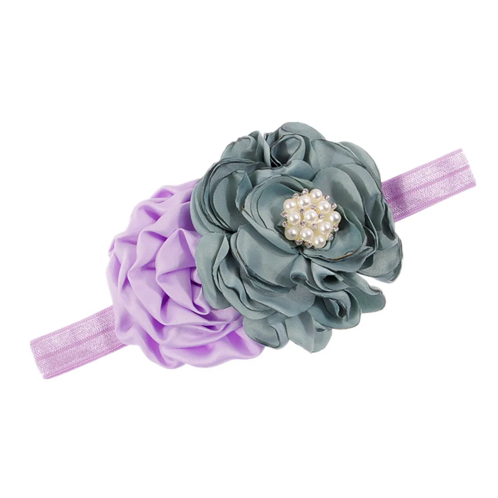 

Fashion Children Girls Satin Burned Flower Headband Baby Ruffled Rosette Headwear Toddler Hairband