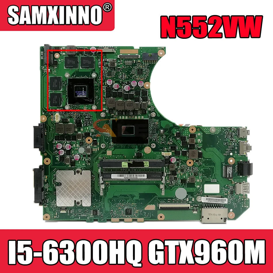 

Akemy N552VW Laptop motherboard for ASUS VivoBook Pro N552VW N552VX original mainboard HM170 I5-6300HQ GTX960M