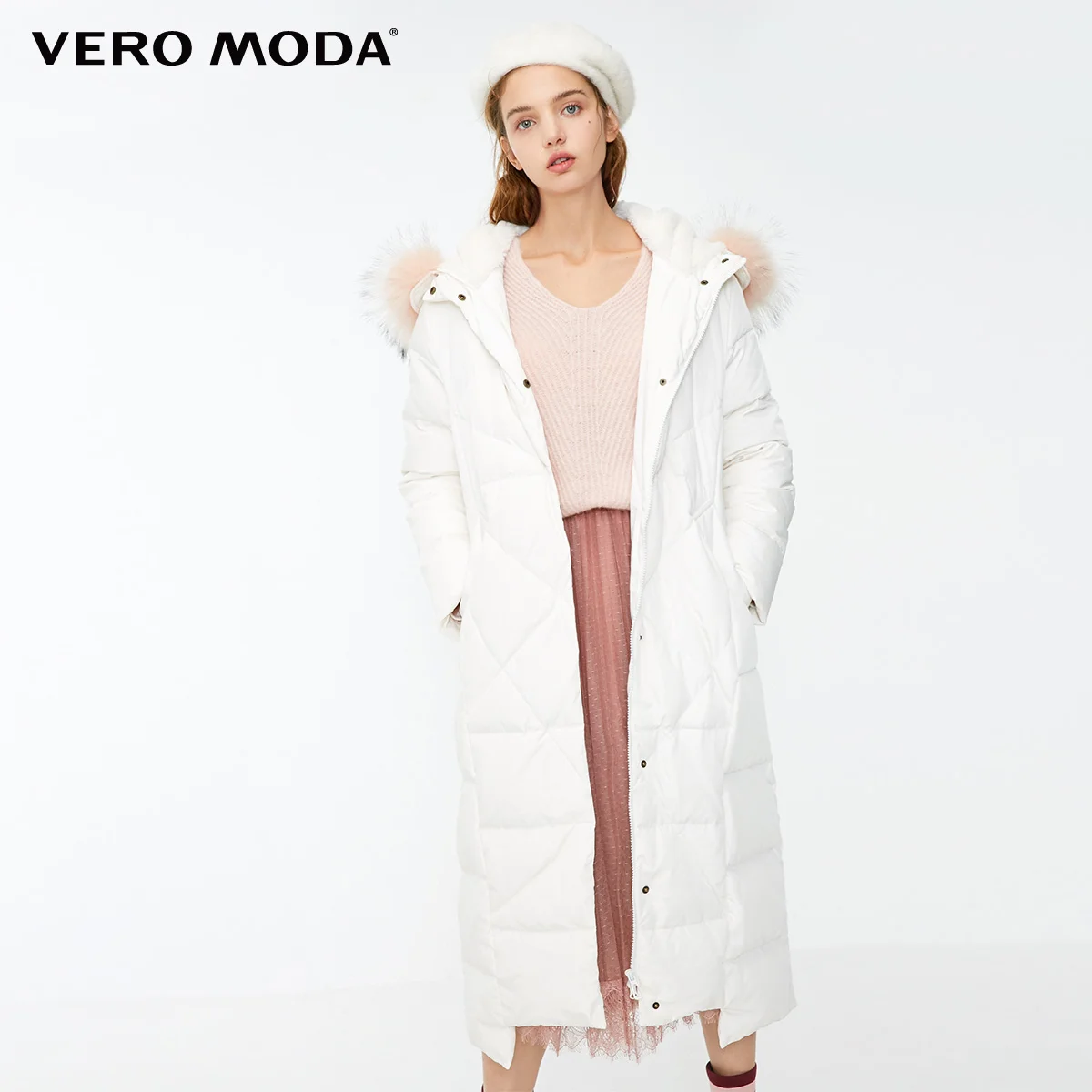 Vero Moda женский Цвет Соответствующие косы волос воротник с капюшоном длинный пуховик | 318312506