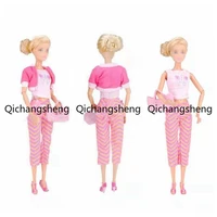 fashion pink 16 bjd doll clothes for barbie accessories outfits set coat butterfly shirt pants shoes handbag kids toys