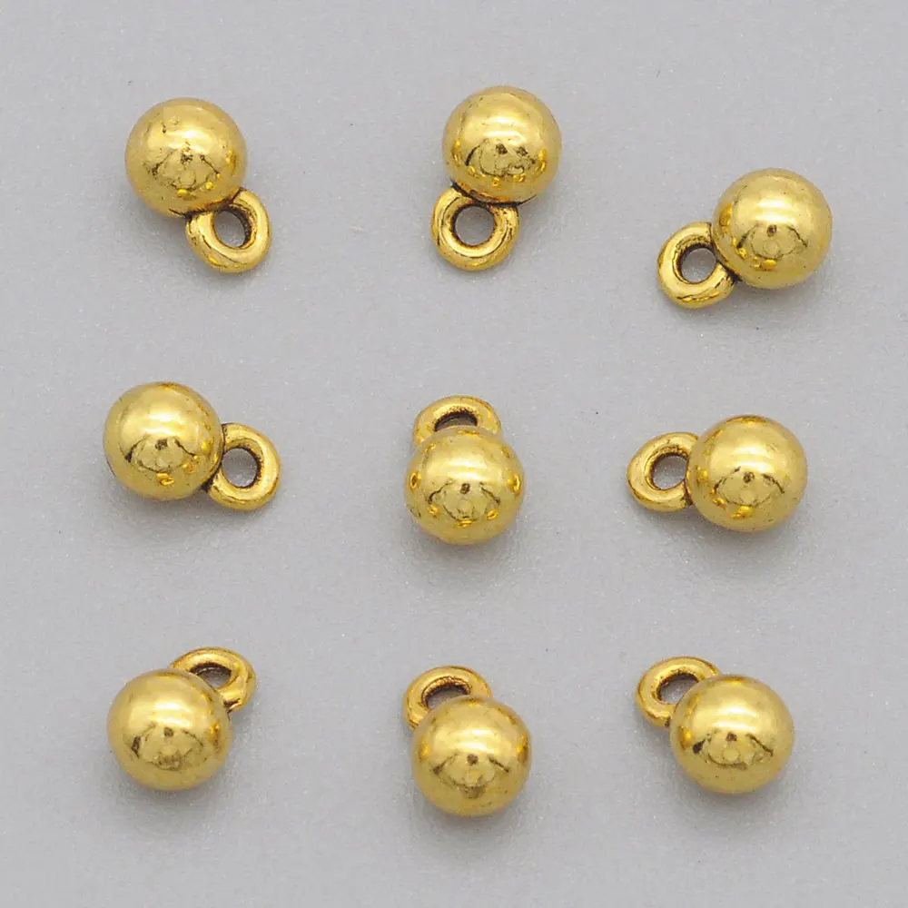 

3-10mm Diy Jewelry Ball Beads Wholesale Alloy Bracelet Making Spacer Bead Antique Gold Antique Silver Bead Findings Spacers