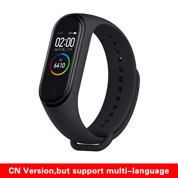 CN Standard Version Xiaomi mi браслет 4 Смарт Bluetooth 5,0 фитнес-браслет AMOLED цветной сенсорный экран 50 м водонепроницаемый для плавания mi ng - Цвет: CN Standard Version