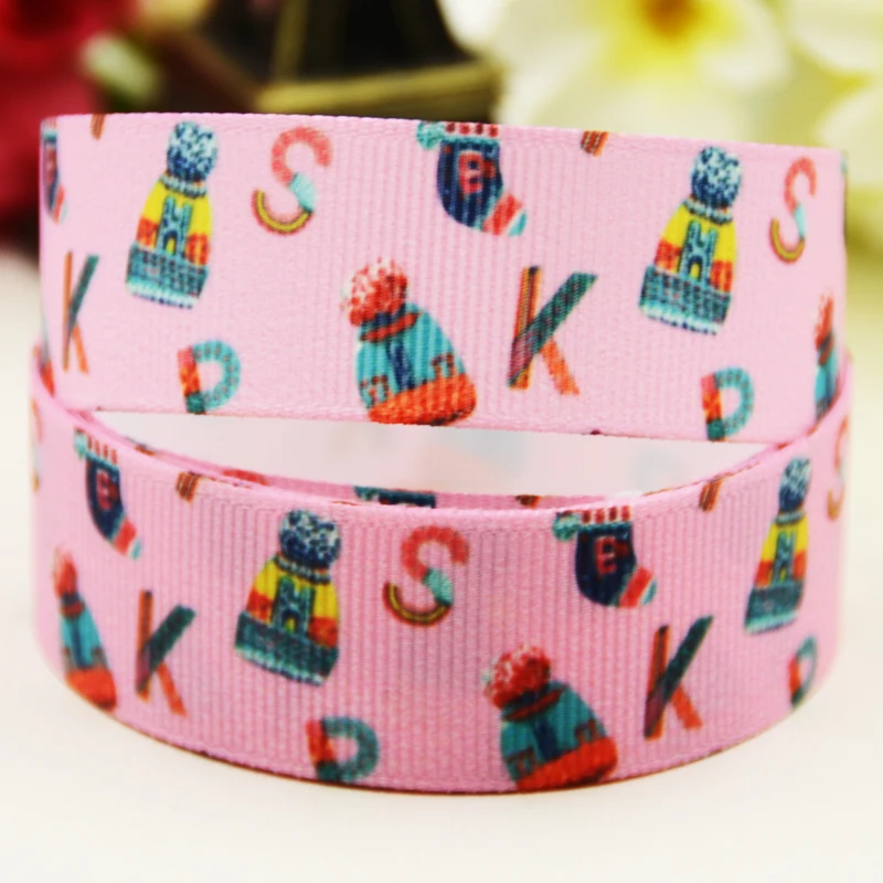 

22 мм 25 мм, 38 мм, 75 мм забавная шляпка мультфильм печатных Grosgrain ленты вечерние свадебные украшения 10 ярдов X-03899