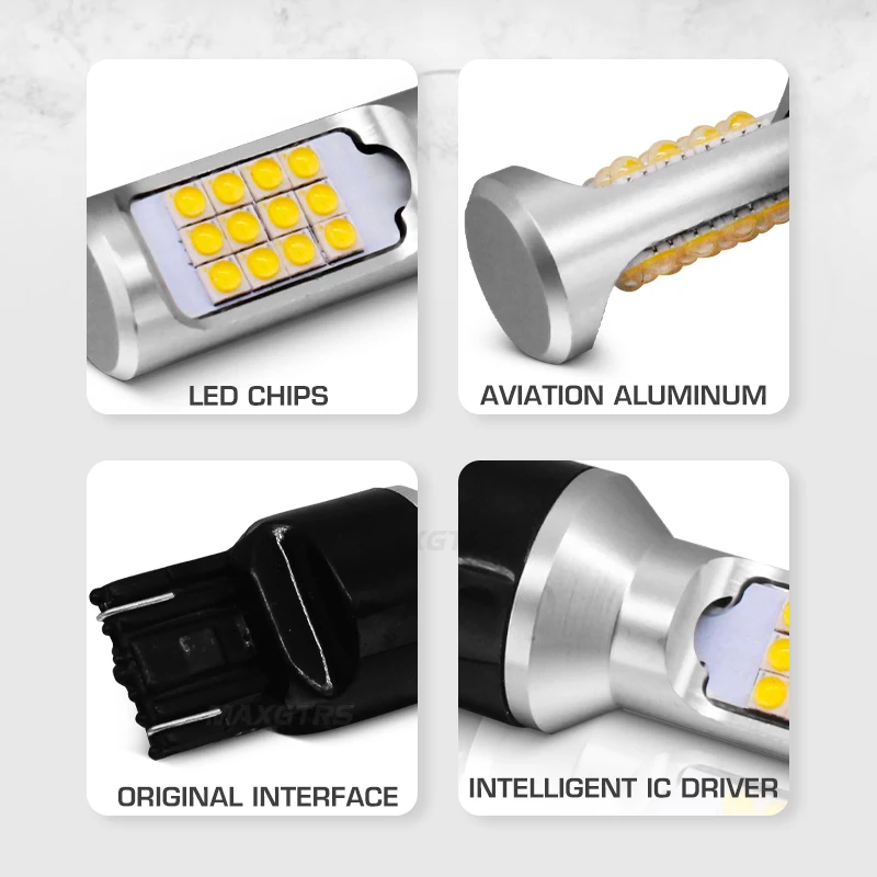 2 шт. светодиодные лампы 7443 7444 7440 7441 W21/5W 24 SMD 992 для указателей поворота заднего