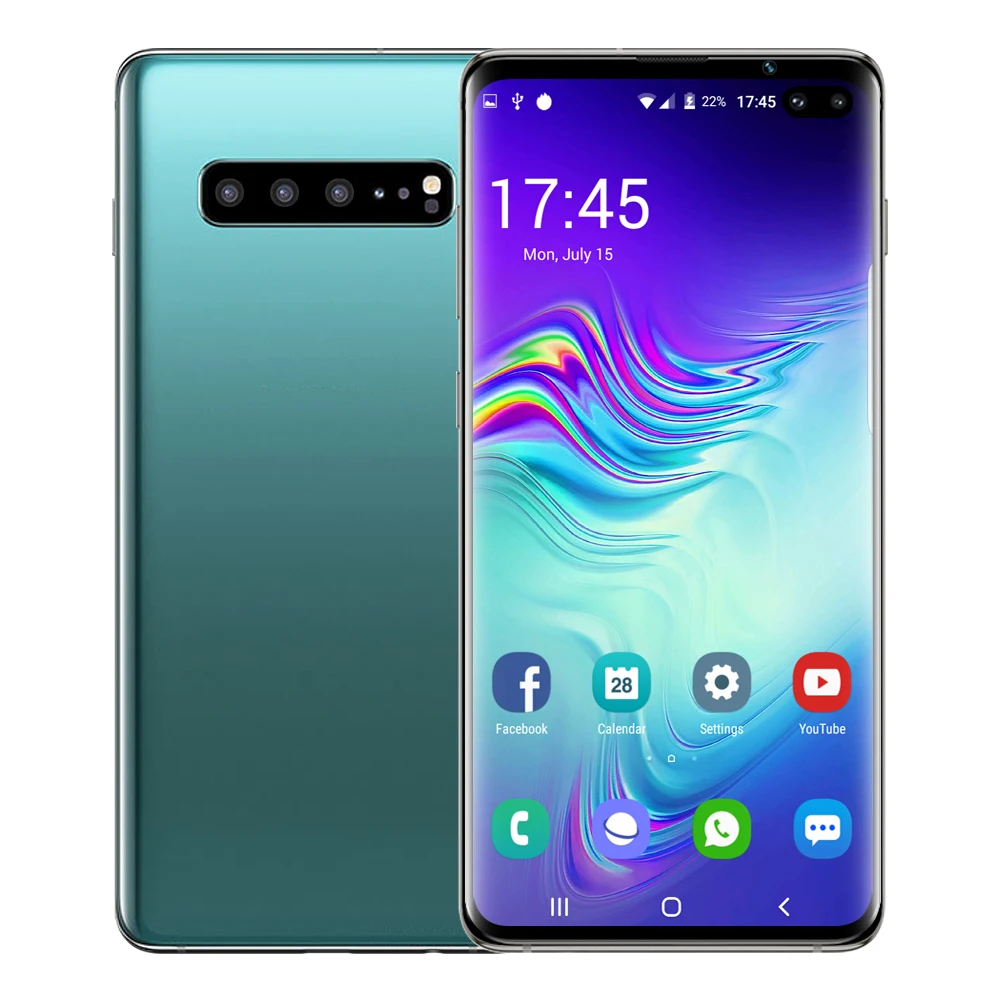 Смартфон с большим экраном Cectdigi S10 Plus 6,5 дюймов Android 9,0 смартфон распознавание лица/отпечатков пальцев/Ирис Бесплатный чехол
