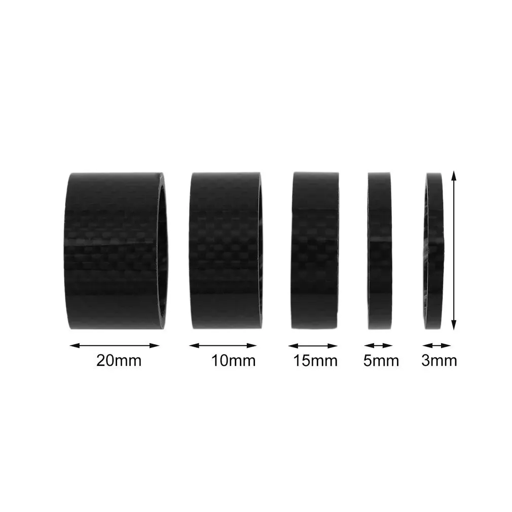 

MTB Mountain Bike 5 10mm Carbon Fibre Front Fork Bowl Series Headset Washer Road Bicycle Headparts Backup Ring