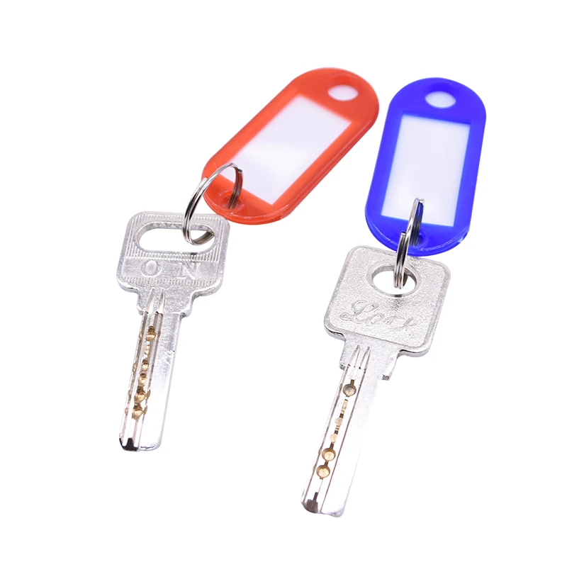 

Random 50pcs Plastic Keychain Colorful Key ID Label Keyring Tags For Distinguish Keys With Split Ring Practical Home Supplies 7z