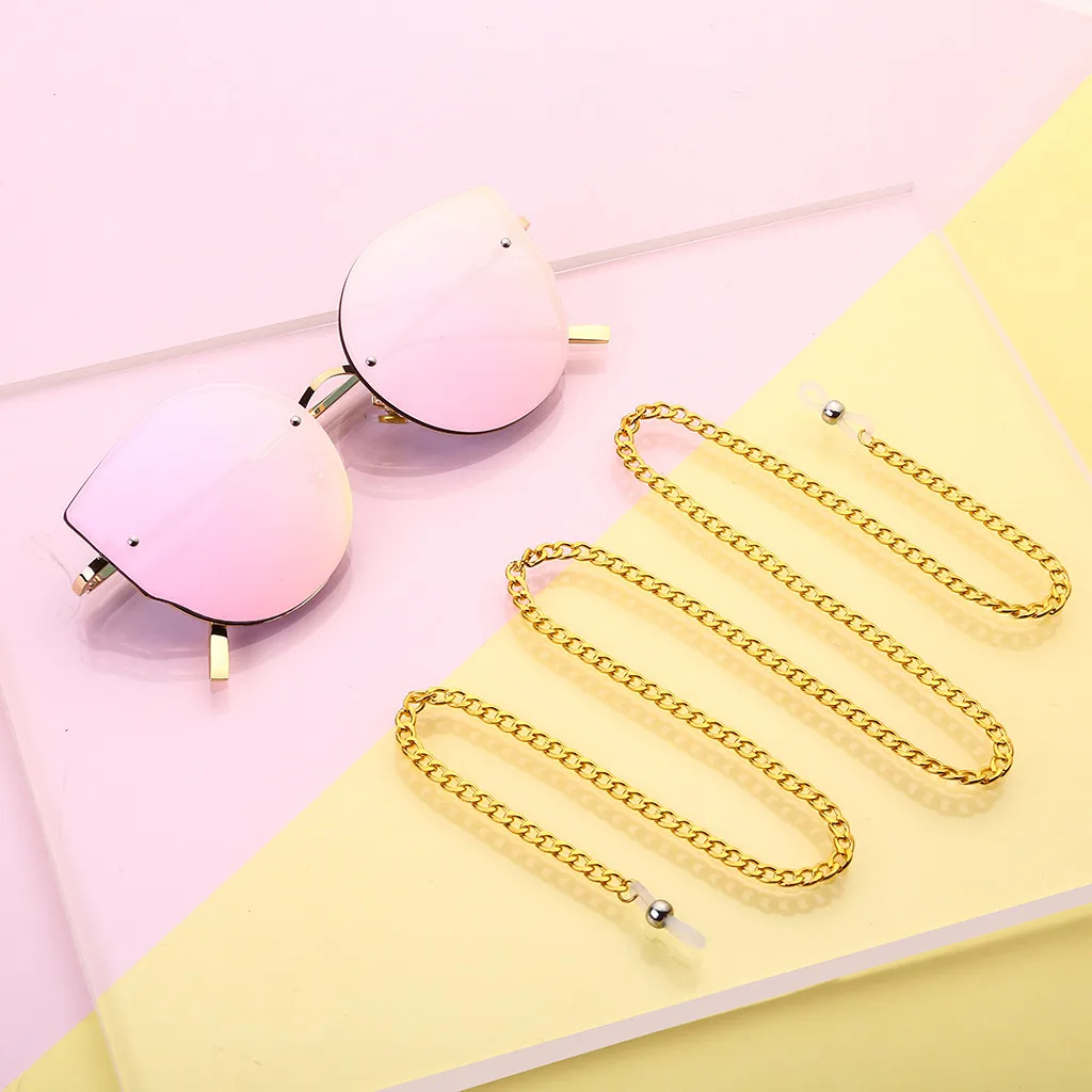 Модные шикарные женские Золотые Серебряные очки солнечные с цепочкой для чтения