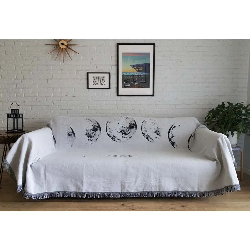 Плед для дивана в скандинавском стиле покрывало розового и серого цвета с