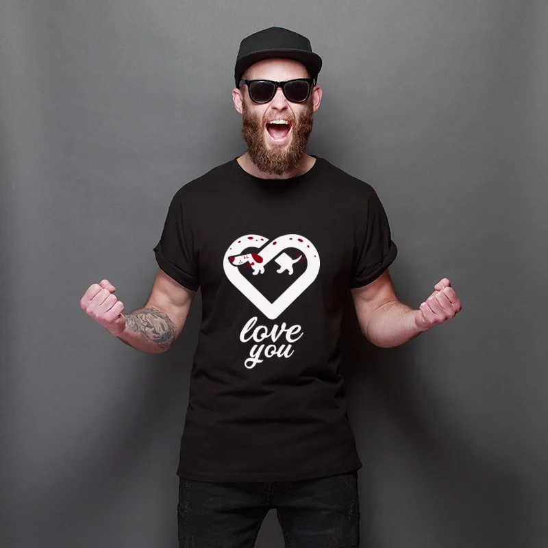 

Hot Sale Love You Dog Crazy Summer Tops T Shirt Fashionable Hip hop T-Shirts Custom 3D Printed T Shirts Boyfriend Gift