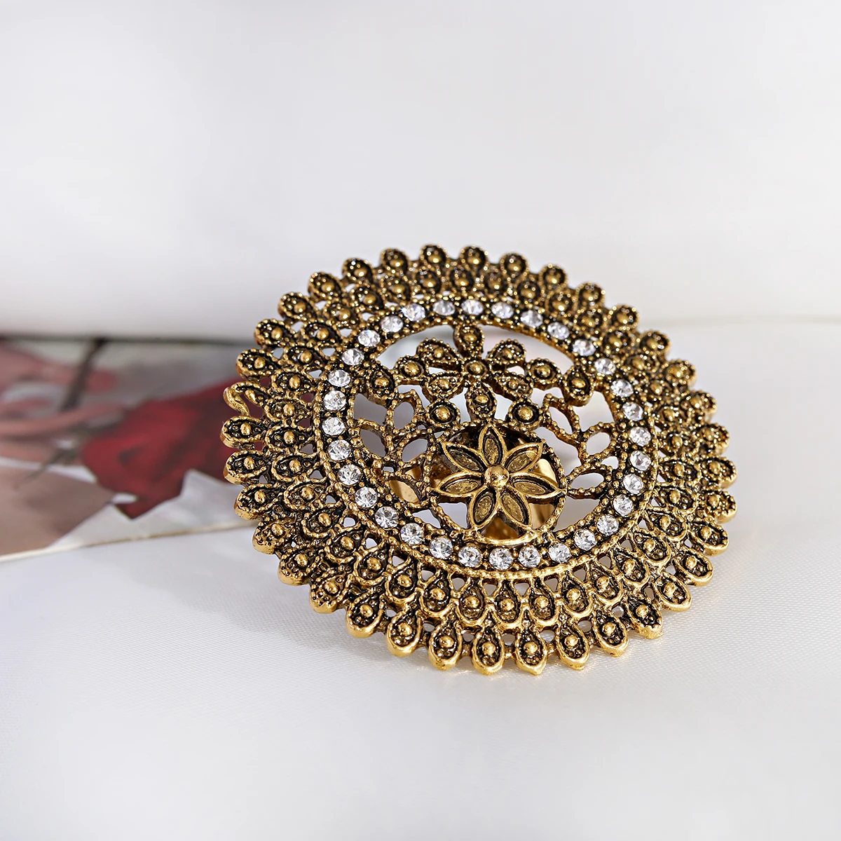 Женское Винтажное кольцо на палец с гравировкой и цветочным узором | Украшения