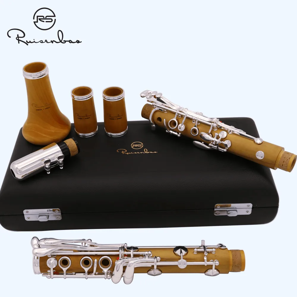 

New Boxwood Bb Professional Clarinet With Mouthpiece Silver Plated 19 Keys