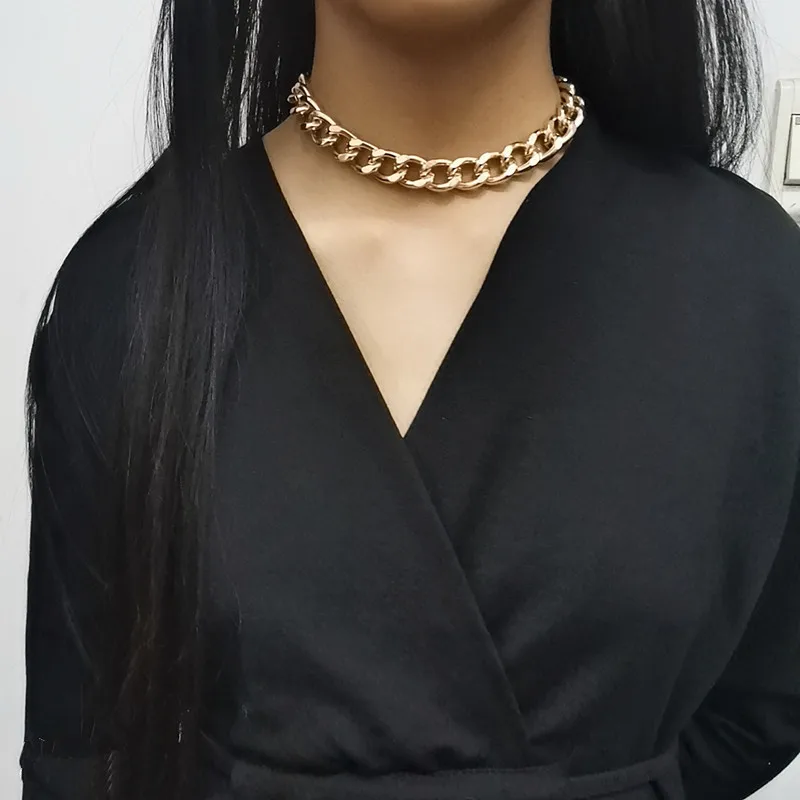 Ожерелье чокер в стиле панк для женщин и мужчин хип хоп трендовая железная