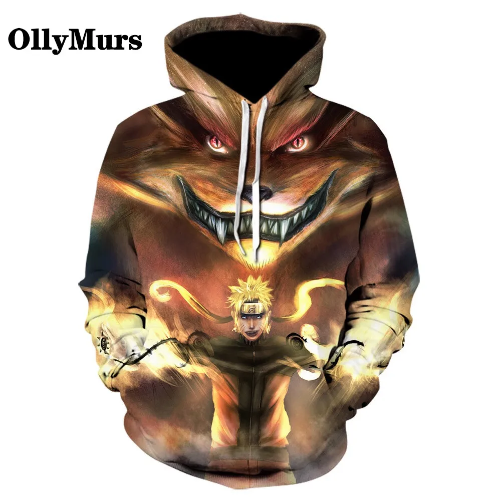 2020 new anime naruto hoodie men and women 3D sweatshirt fashion cartoon casual spring autumn pullover loose large si | Мужская одежда
