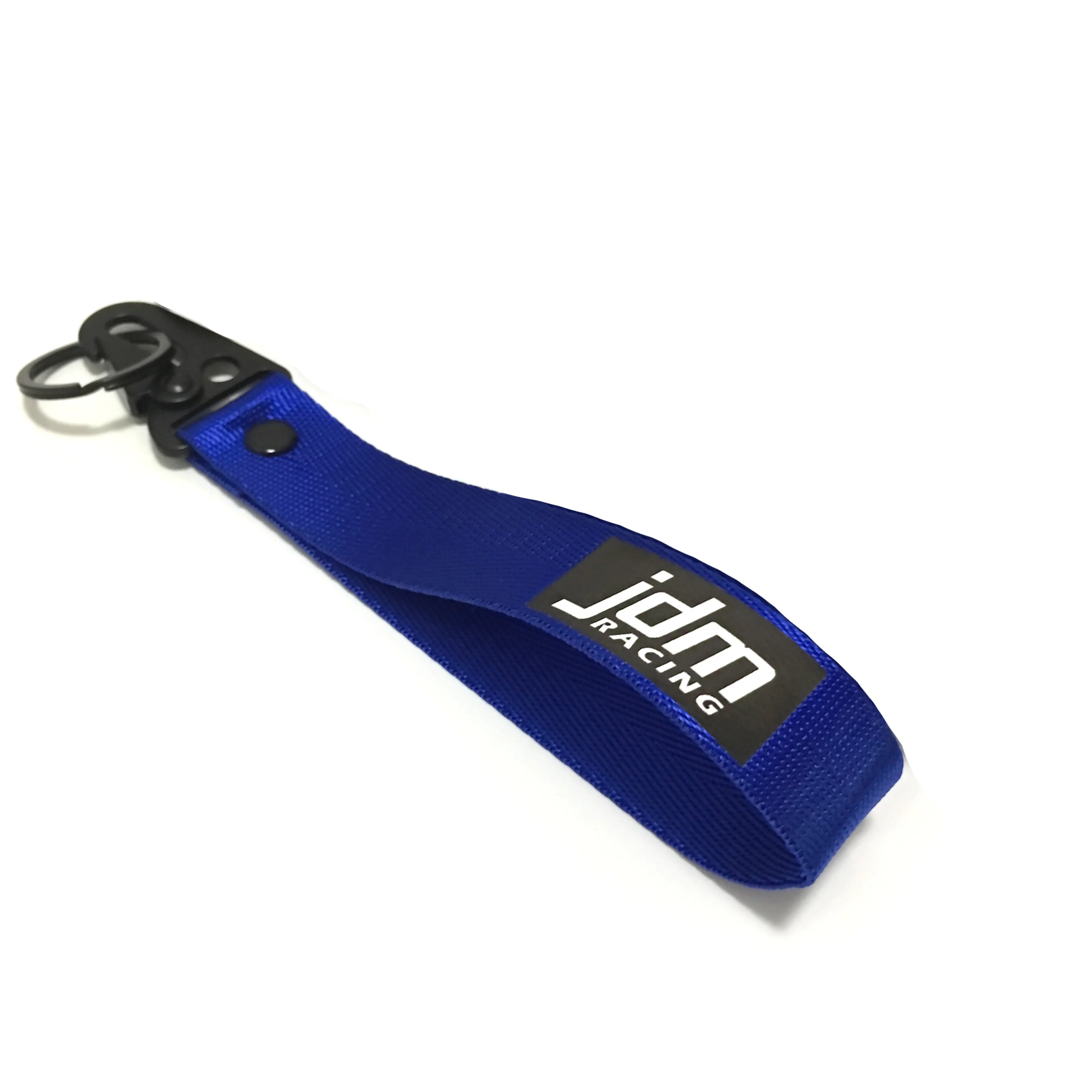 blue JDM RACING Горячая JDM Гоночный подвесной ремешок для ключей с зажимом и пряжкой, быстроразъемный брелок для ключей, красный/черный ремешок, материал, подвеска для ключей - Название цвета: blue JDM RACING