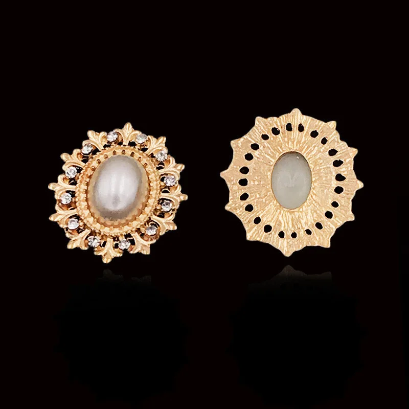 2019New 100 шт. сплав Стразы жемчужиной в центре овальной формы форме цветка Кнопки