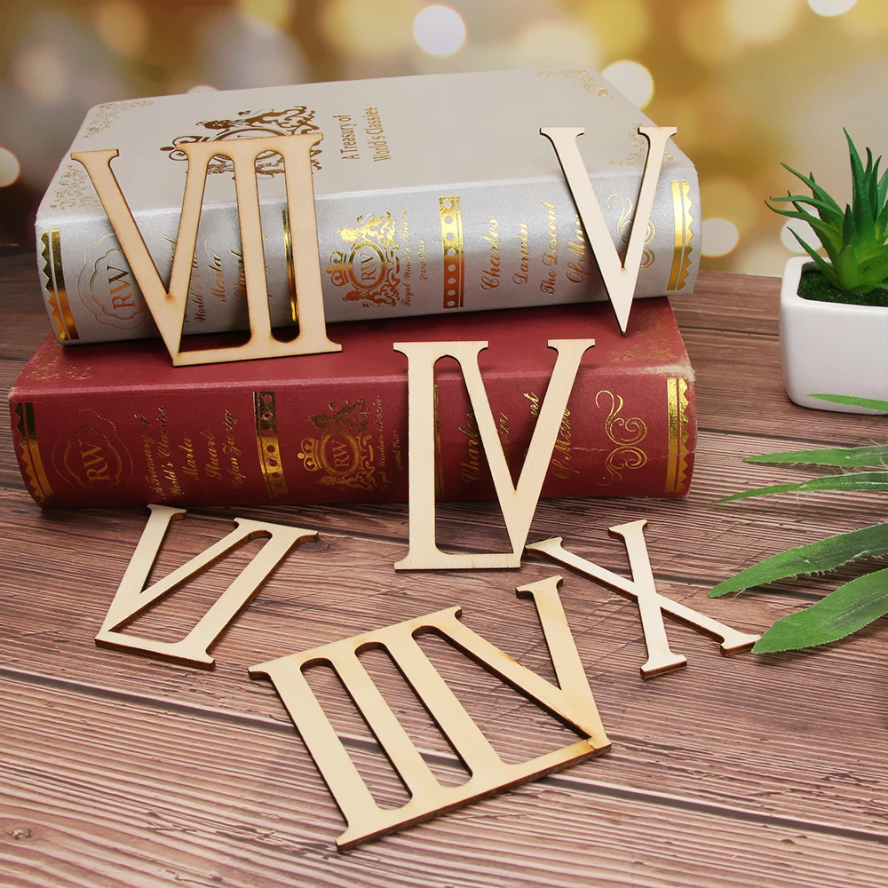 12 шт 7 см в римском стиле цифровые деревянные часы аксессуары для древесной щепы