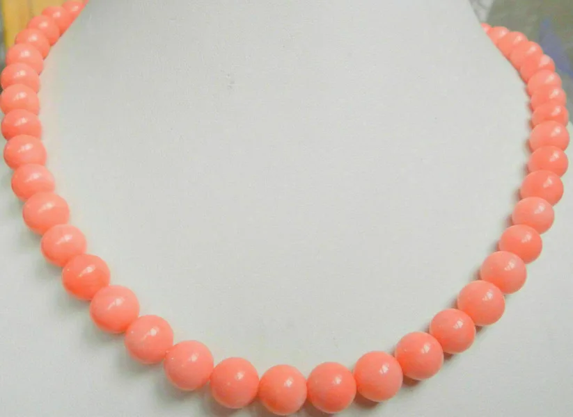 

Real Natural 7-8mm Pink Coral Gemstone Round Beads Jewelry Necklaces 48"