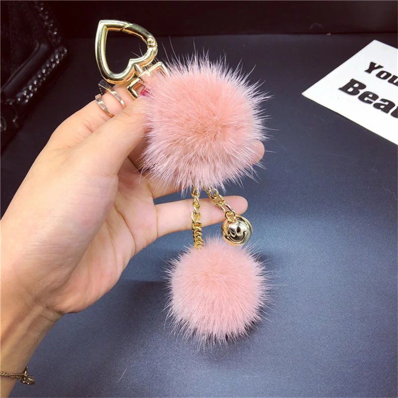 

Брелок для ключей Женский, креативный брелок с подвеской в виде мехового шара или сумки, в подарок
