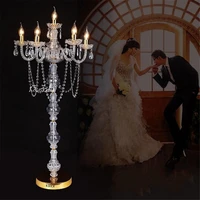gold crystal candle holder wedding decoration table centerpieces candelabra birthday party flower vase holder home decor