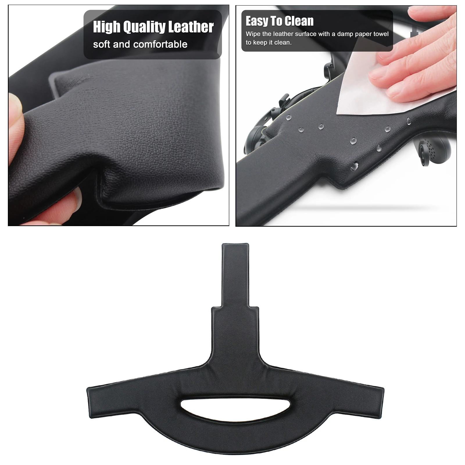

Leather Sponge Cushion Replacement Compatible for HTC Vive, Pro VR Audio Strap, Washable Flexible Easy Installation