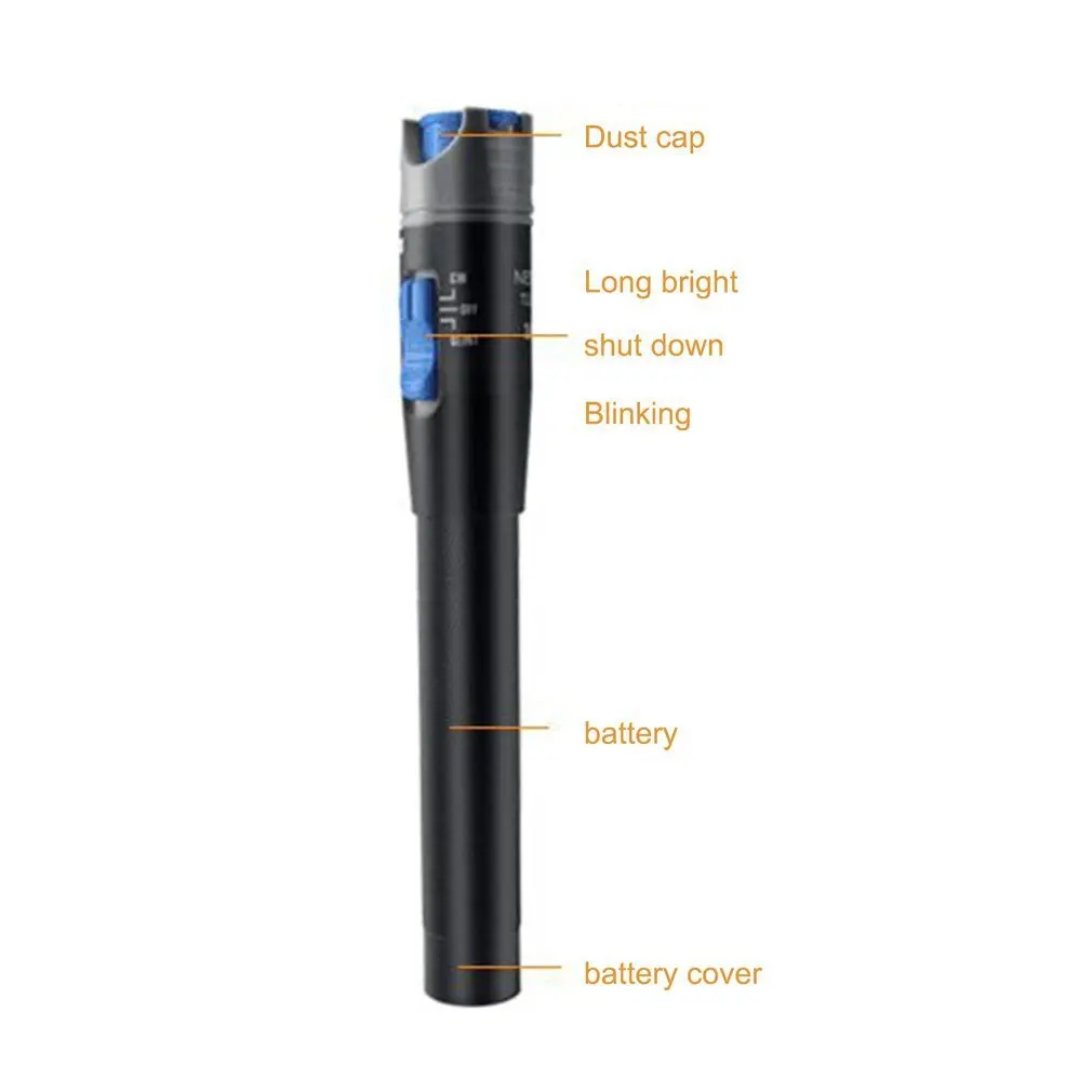 30mW Visual Fault Locator Fiber Optic Laser Pen 10mW Red Light Source Cable Tester SC/FC/ST Connector Type with VFL Meter 650nm