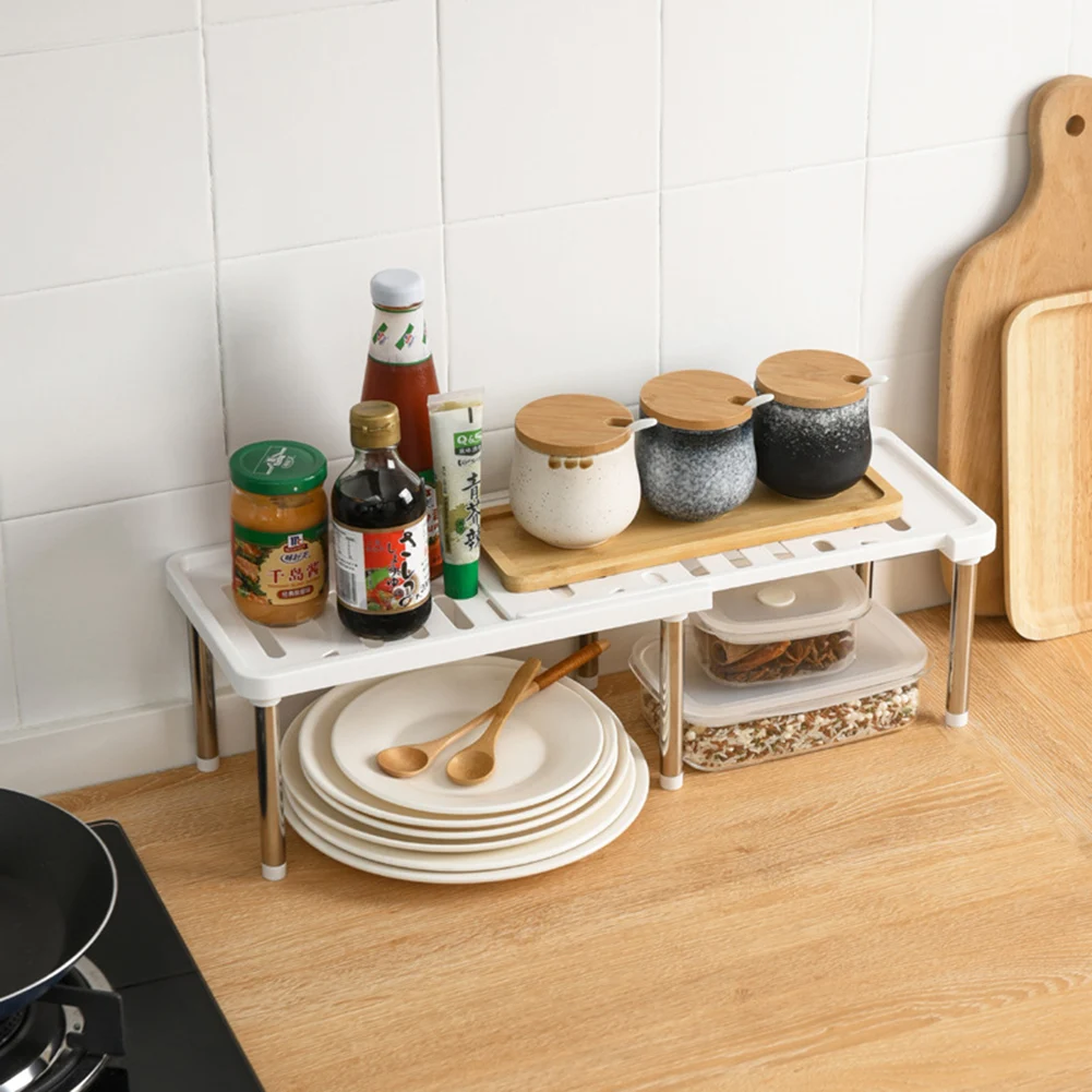 

Kitchen cabinet storage rack household retractable stackable multifunctional storage rack kitchen bathroom rack