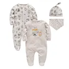 Комбинезон Honeyzone для маленьких мальчиков и девочек, пижамы из органического хлопка с мультяшным рисунком, боди, костюмы для маленьких мальчиков и девочек, детская пижама