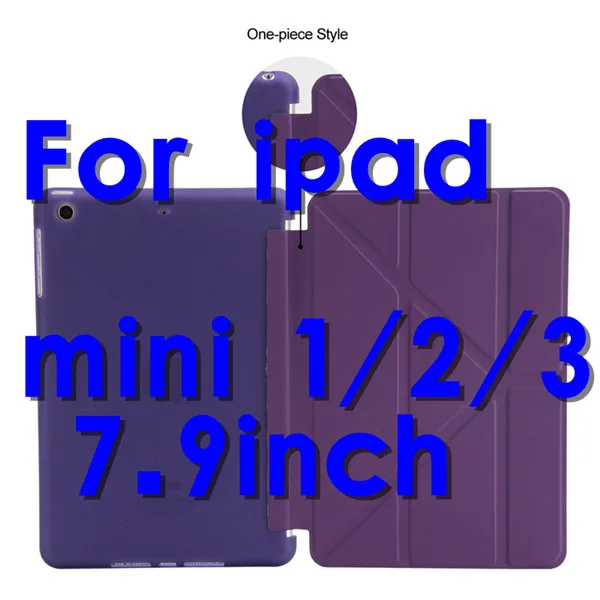 Умный для нового ipad 9,7 / флип-чехол с подставкой для ipad 5 Air ipad mini 1/2/3/мягкий ТПУ задний кожаный чехол подставка для планшета чехол - Цвет: mini purple