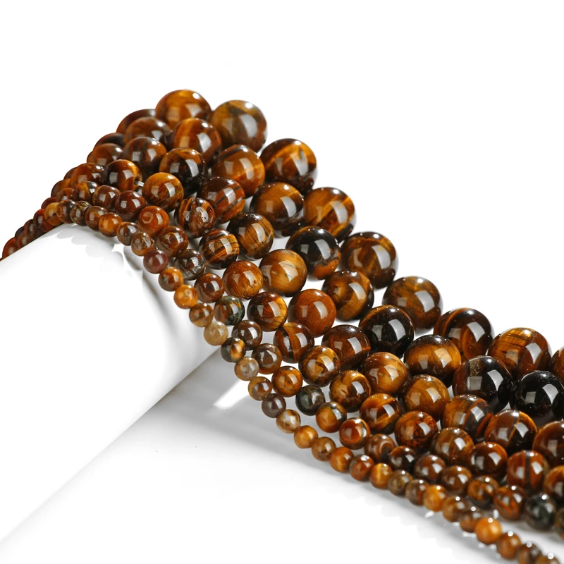 

Natural Stone Brown AA Quality Gold Tiger Eye Agat Round Beads DIY Bracelet Earrings for Jewelry Making 15" 4 6 8 10 12 14MM