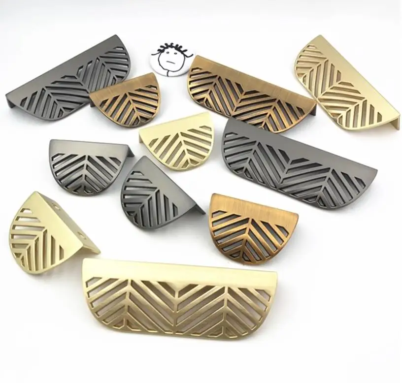 Ручка для шкафа из цинкового сплава в скандинавском стиле форме листа стиль