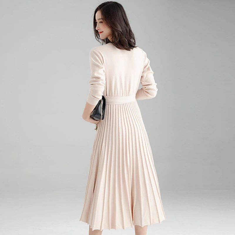 Mozuleva Новое модное женское трикотажное плиссированное платье 2020 весеннее плотное