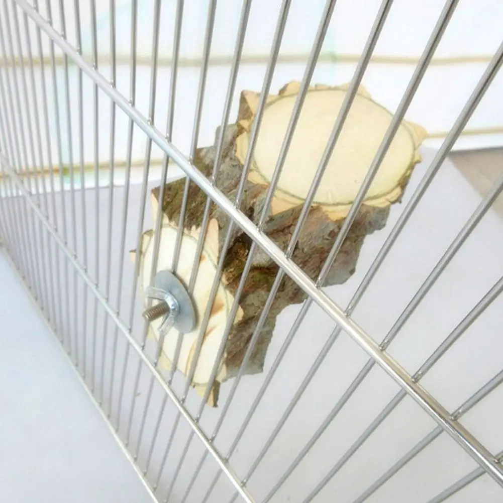 

MeterMall Pet Platform Right Angle Wood Perch Parrot Hamster Squirrel Bird Cage Playing Stand Jumping Board