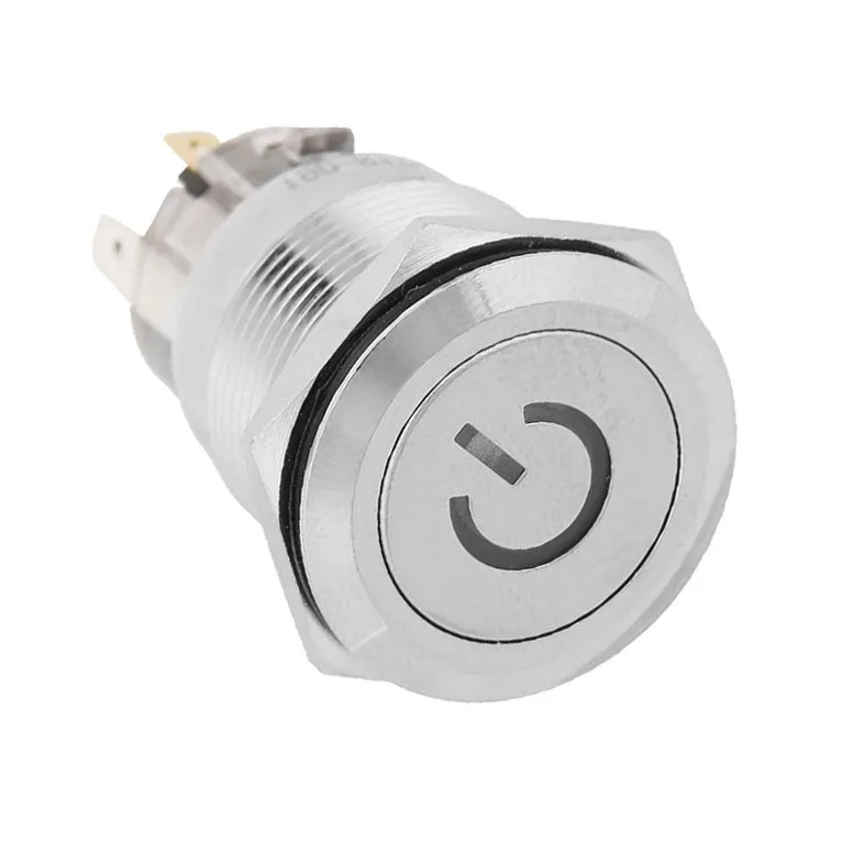 

19mm 12V Power Switch Blue Led Metal Switch Latching Push Button For Car Durable High Quality Self-locking