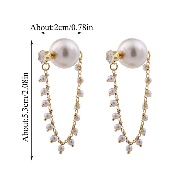 

Korean Simulated Pearl Chain Earrings For Women 2020 New Fashion Jewelry Delicate Earings Bijoux Wholesale