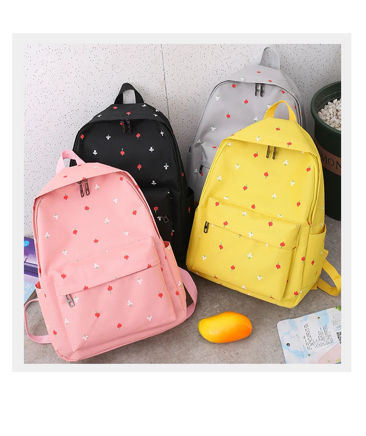 

Campus Four-piece High-capacity Schoolbag Women's Simple Wild High-school Student Backpack Trend Casual With Backpack