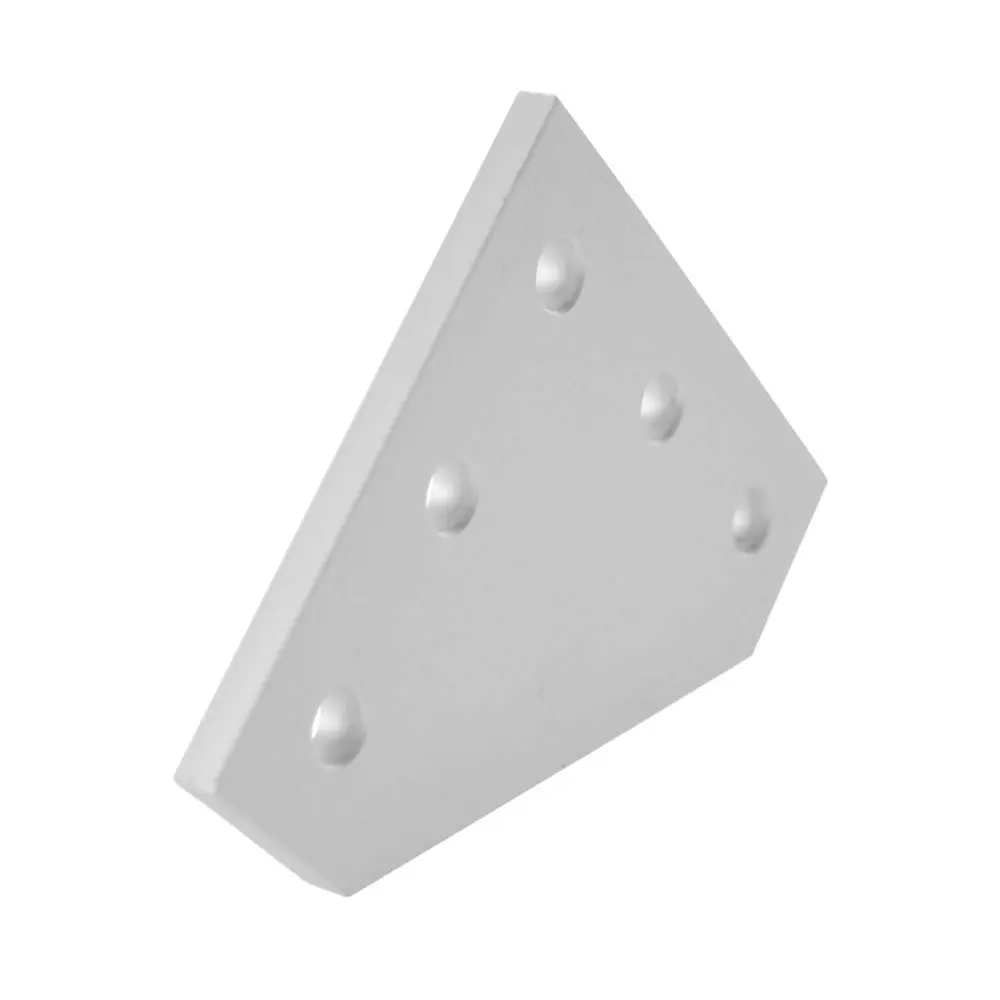 

2020/3030 3D Printer L Shaped Aluminium Angle Connection Joint Silver Corner Joining Plate 5Holes 60x60x4mm/90x90x4mm 15/10pcs