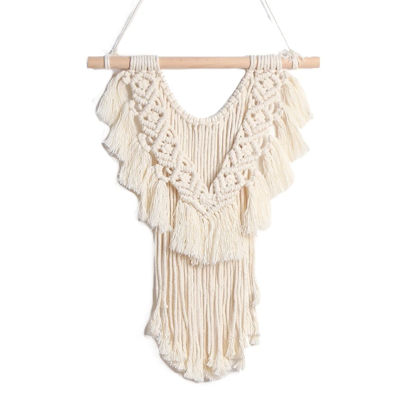 

Macrame Wall Hanging Hand-Woven Tapestry Chic Bohemian Geometric Art Wall Decor for Wedding Party Home Bedroom