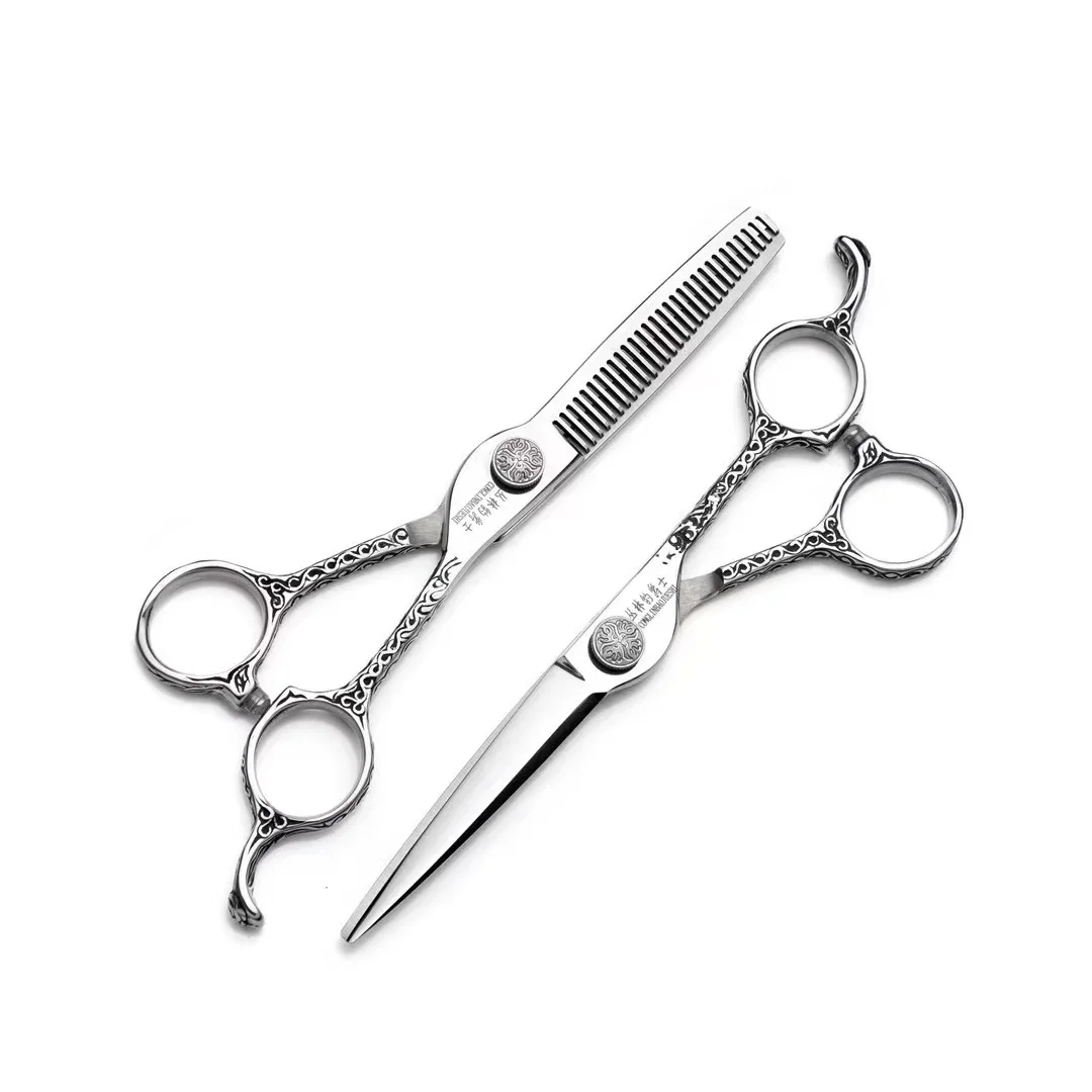 

6 Professional Hair Salon Structure Scissors Set Cutting Barber Haircut Thinning Shear Scissors Hairdressing Hair Tools Scissors
