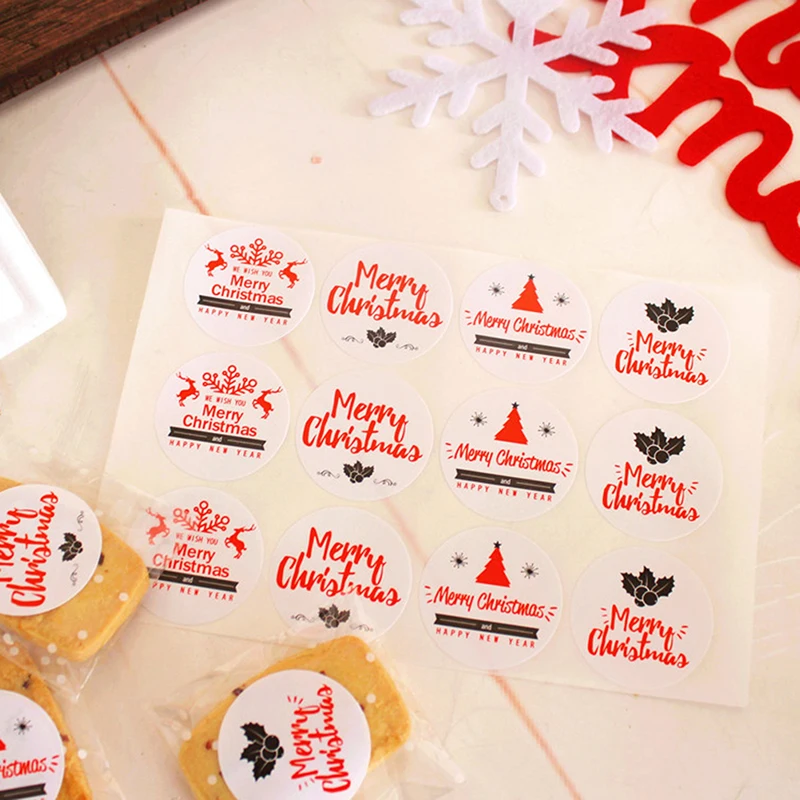 

120pcs Hand Made Seal Paper Sticker For Christmas Candy Cookie Packing Bag Box DIY Decorative Accessories Label Multifunction