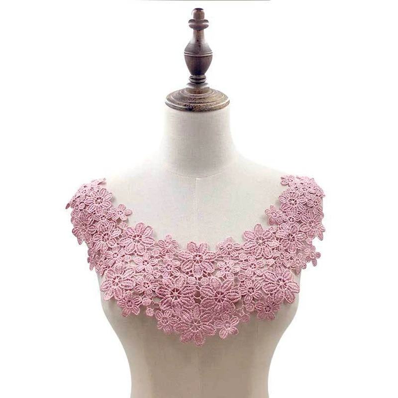 

11 Colors High Quality Lace Fabric Embroidered Applique Neckline DIY Dresses Collar Applique Trim Fabric Sewing Supplies New