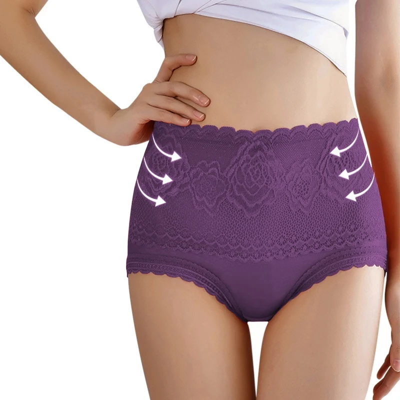 

Panties Women High Waist Intimate 2021 Shaping Underwear Lace Plus Size Briefs Butt Lift Seamless Lingerie Sexy Underpants