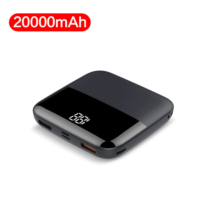 Портативный внешний мини аккумулятор с 2 мя USB портами 20000 мАч|Внешние