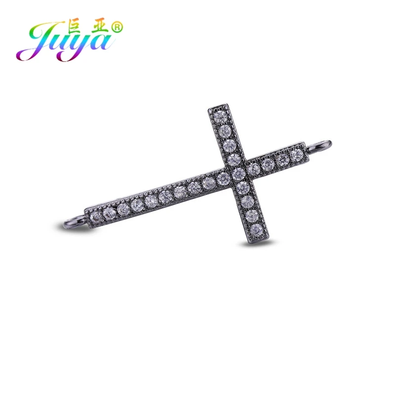 Metal Black Juya DIY Ювелирные изделия фурнитура поставки золото/серебро Бесконечность Крест соединитель подвески для женщин мужчин шарм браслеты Изготовление - Окраска металла: Metal Black