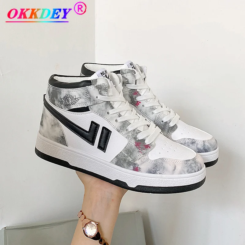 

2022 Spring New Women's Fashion Sports Shoes Thick-soled Height-enhancing Shoes Women's Casual Lace-up Women's Vulcanized Shoes
