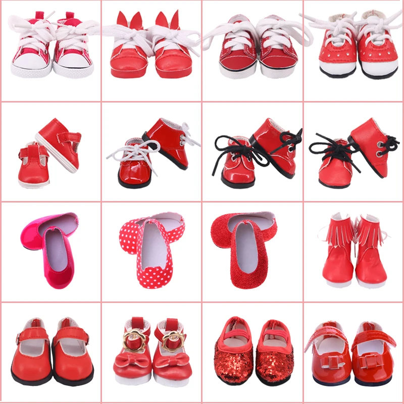 

Обувь для кукол 5 см, кроссовки Red Bunny из искусственной кожи, парусиновая обувь, высокие ботинки, спортивная одежда для куклы для девочек 14,5 дю...