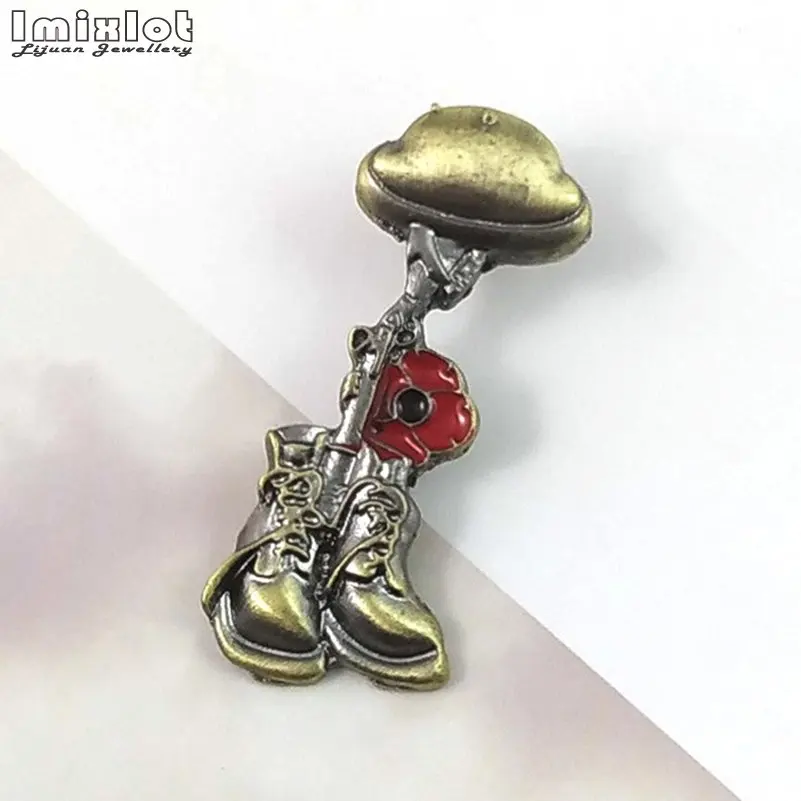 Retro Veteran Helmet Brooch EX-Soldier Boot Collar Pin Men's Jackets Backpack Badge High Quality Enamel Metal Jewelry | Украшения и
