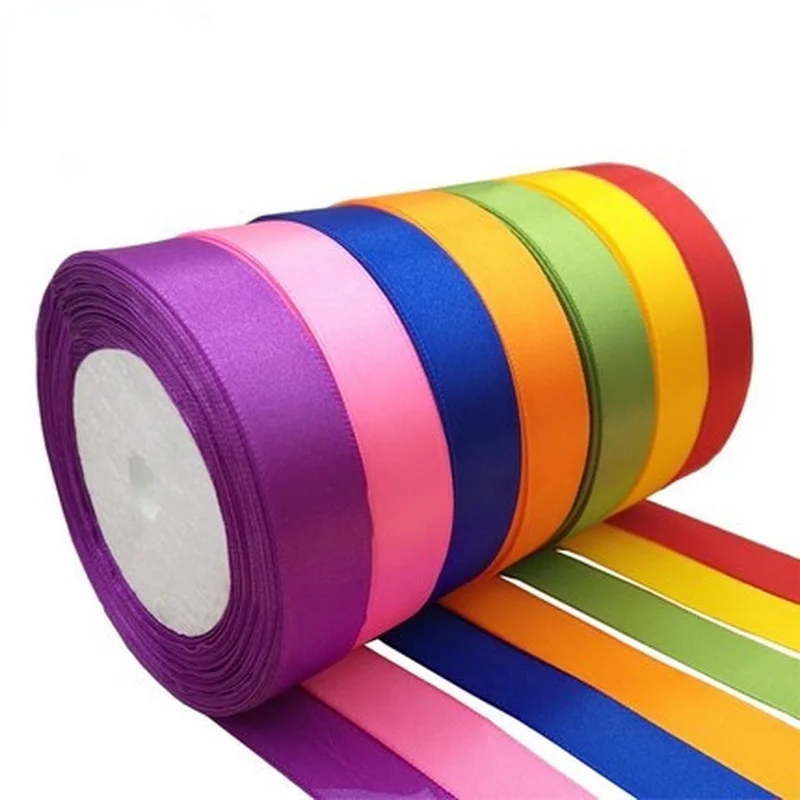 Атласная шелковая лента 25 ярдов/рулон 2 5 см | Дом и сад